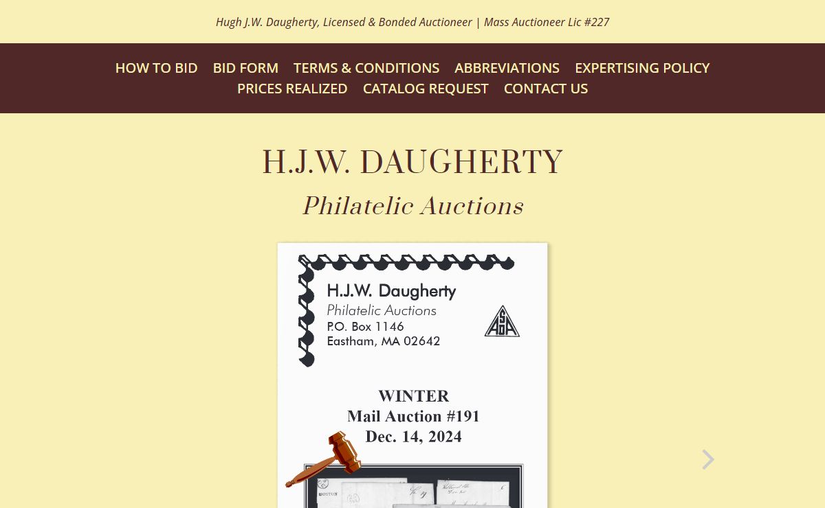 H.J.W. Daugherty | Philatelic Auctions