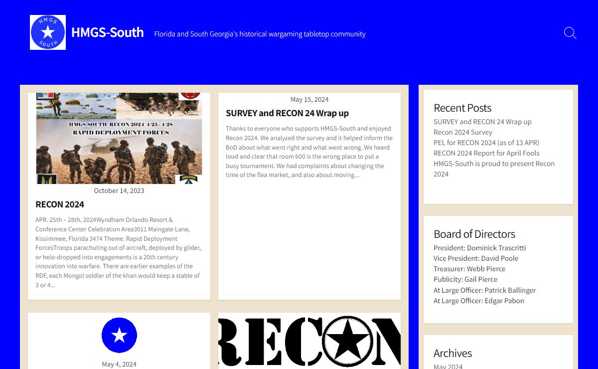 HMGS-South – Florida and South Georgia's historical wargaming tabletop community