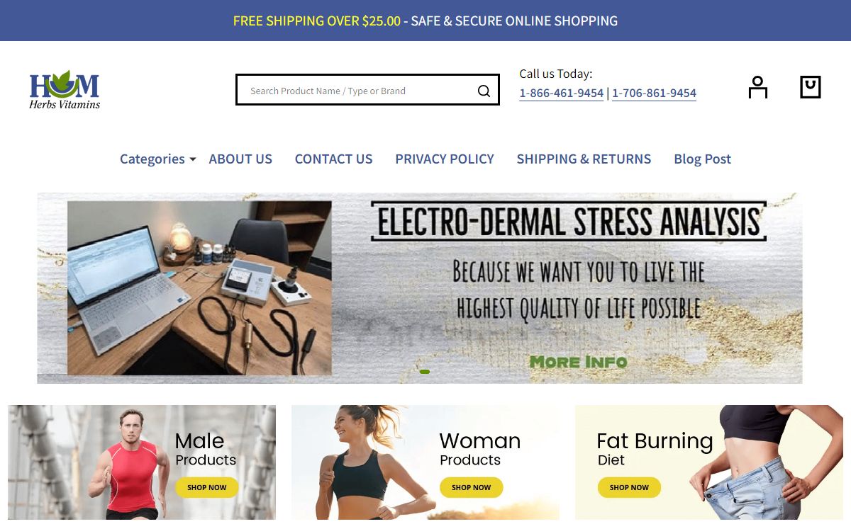 H&M Herbs & Vitamins, Biofeedback Testing & Foot Bath
