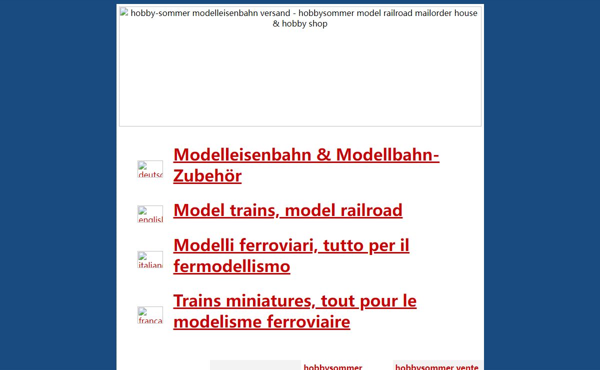 Hobby-Sommer Modellbahn - the modeltrain mailorderhouse