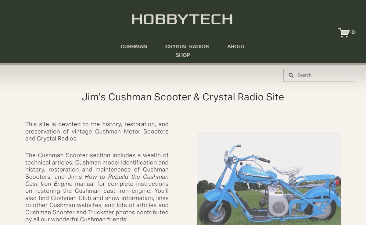 hobbytech.com | Jim's Cushman Scooter & Crystal Radio Site - Jim Frederick