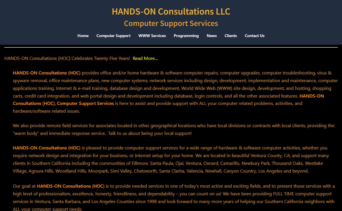 HANDS-ON Consultations LLC – Computer Support Services