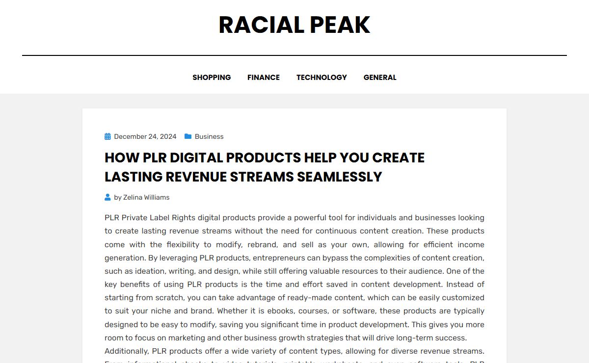 Racial peak