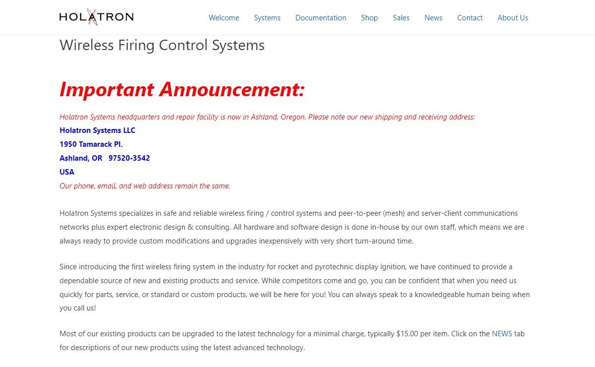 Wireless Firing Control Systems