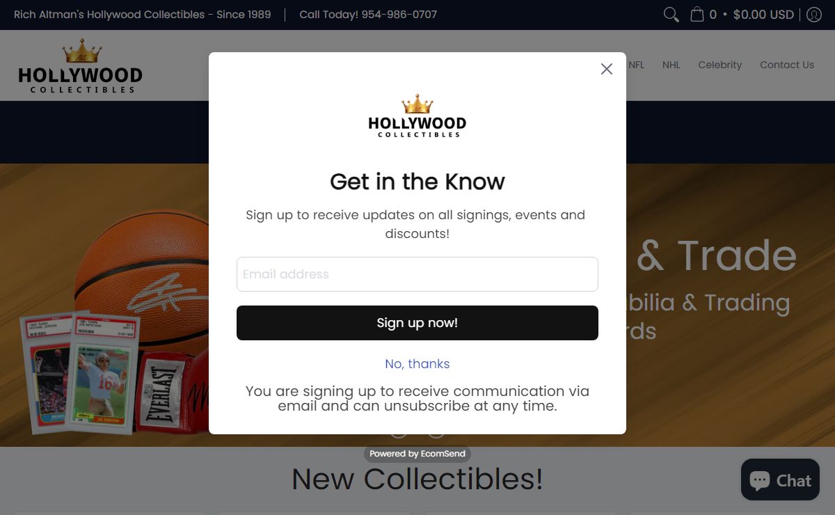 Hollywood Collectibles Sports Memorabilia