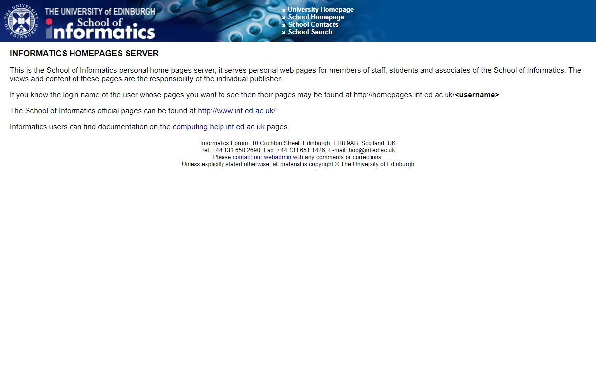 Informatics Homepages Server