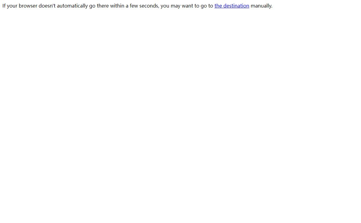 A web page that points a browser to a different page after 2 seconds