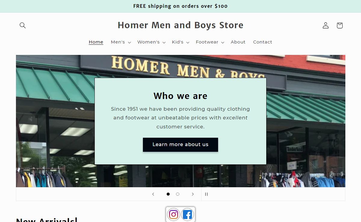 Homer Men and Boys Store