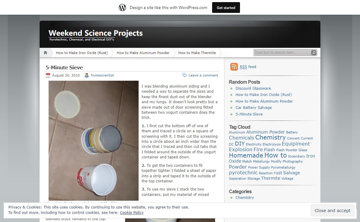 Weekend Science Projects | Pyrotechnic, Chemical, and Electrical DIY's