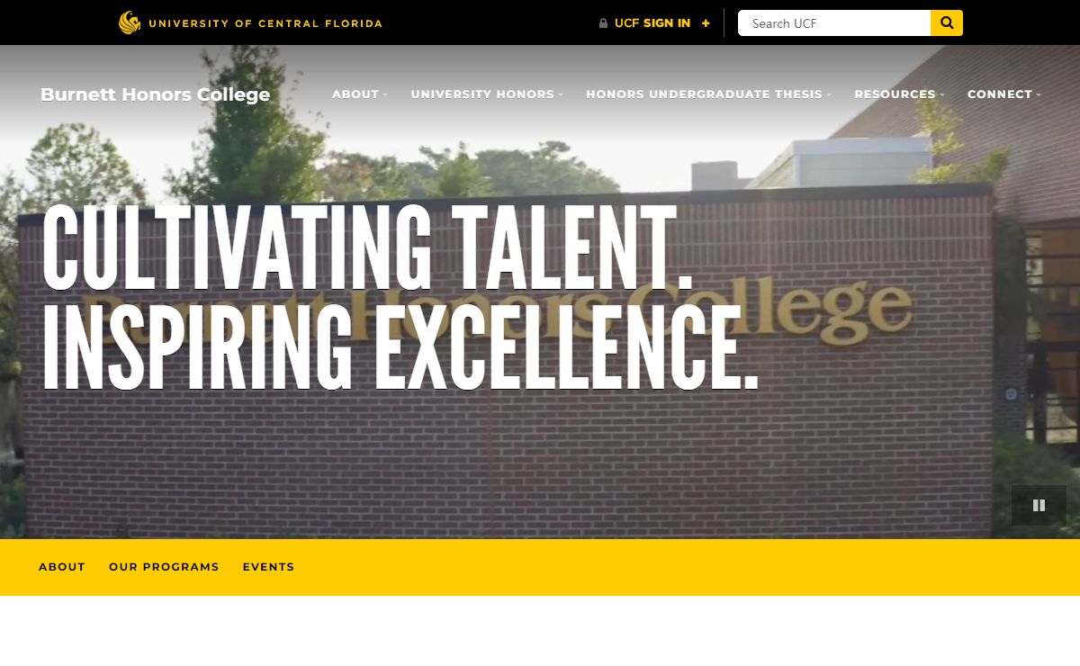 Burnett Honors College – Cultivating Talent. Inspiring Excellence.