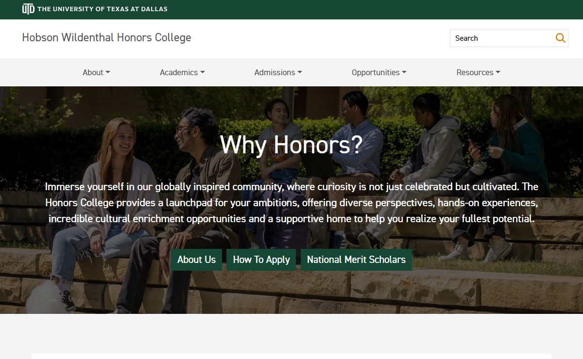 Hobson Wildenthal Honors College | UT Dallas