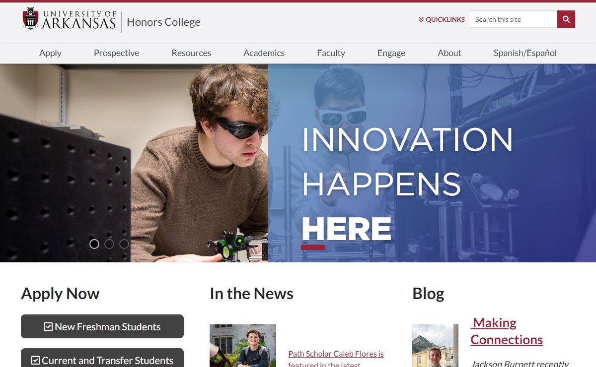 Home | Honors College | University of Arkansas