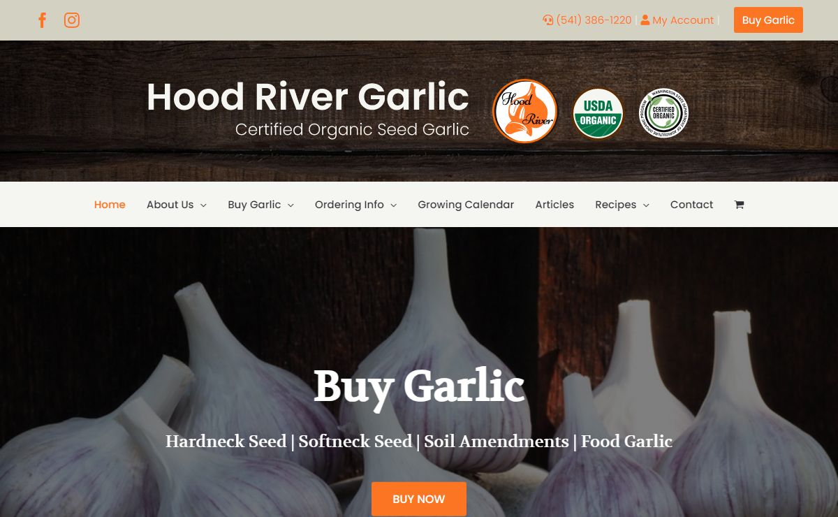 Hood River Organic Seed Garlic - Garlic, Softneck, Hardneck