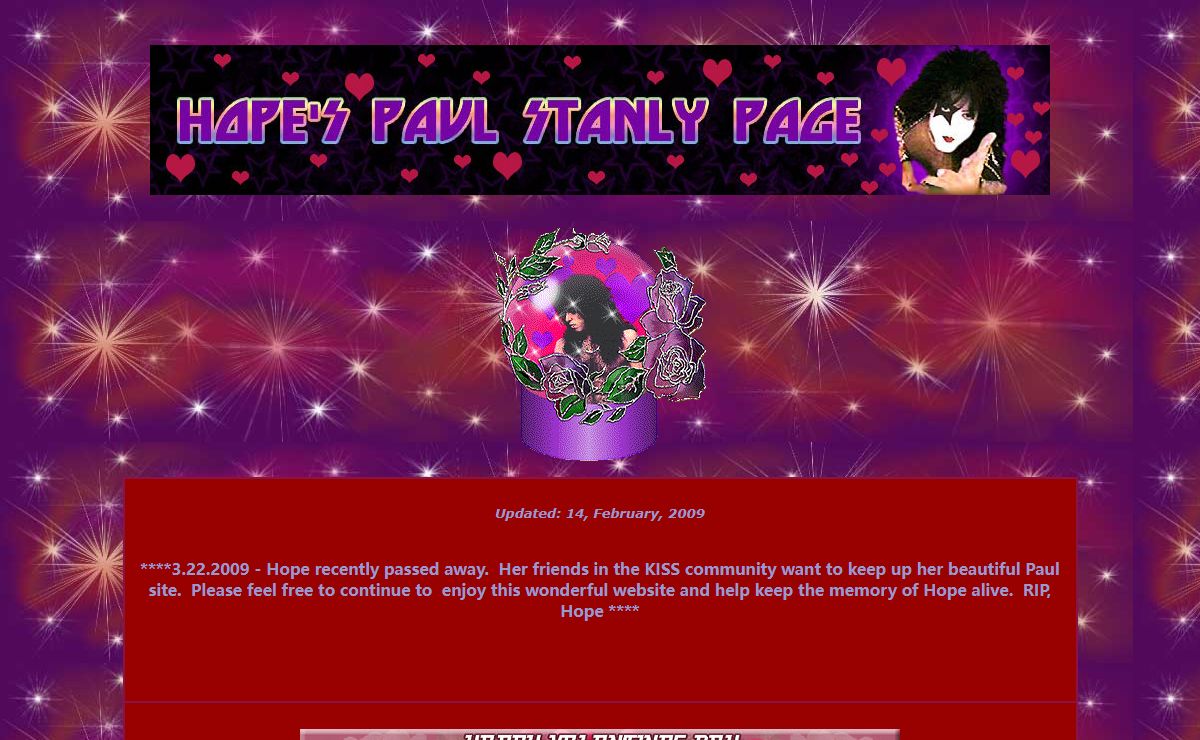 Hope's Paul Stanley Page