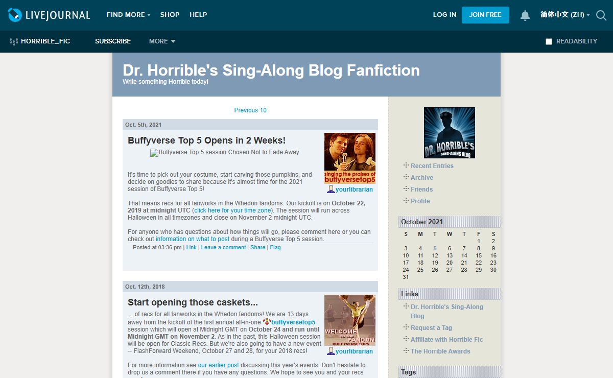 Dr. Horrible's Sing-Along Blog Fanfiction — LiveJournal