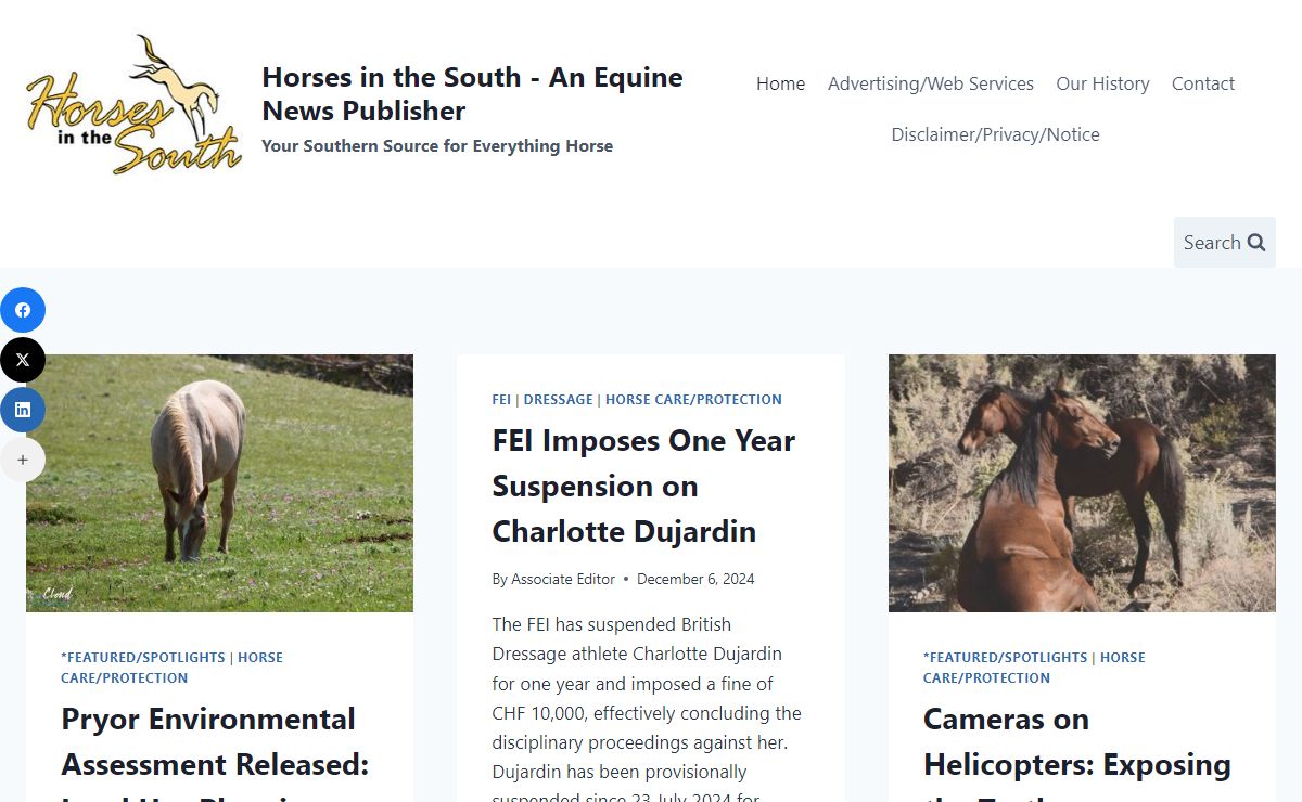 Horses in the South - An Equine News Publisher - Your Southern Source for Everything Horse