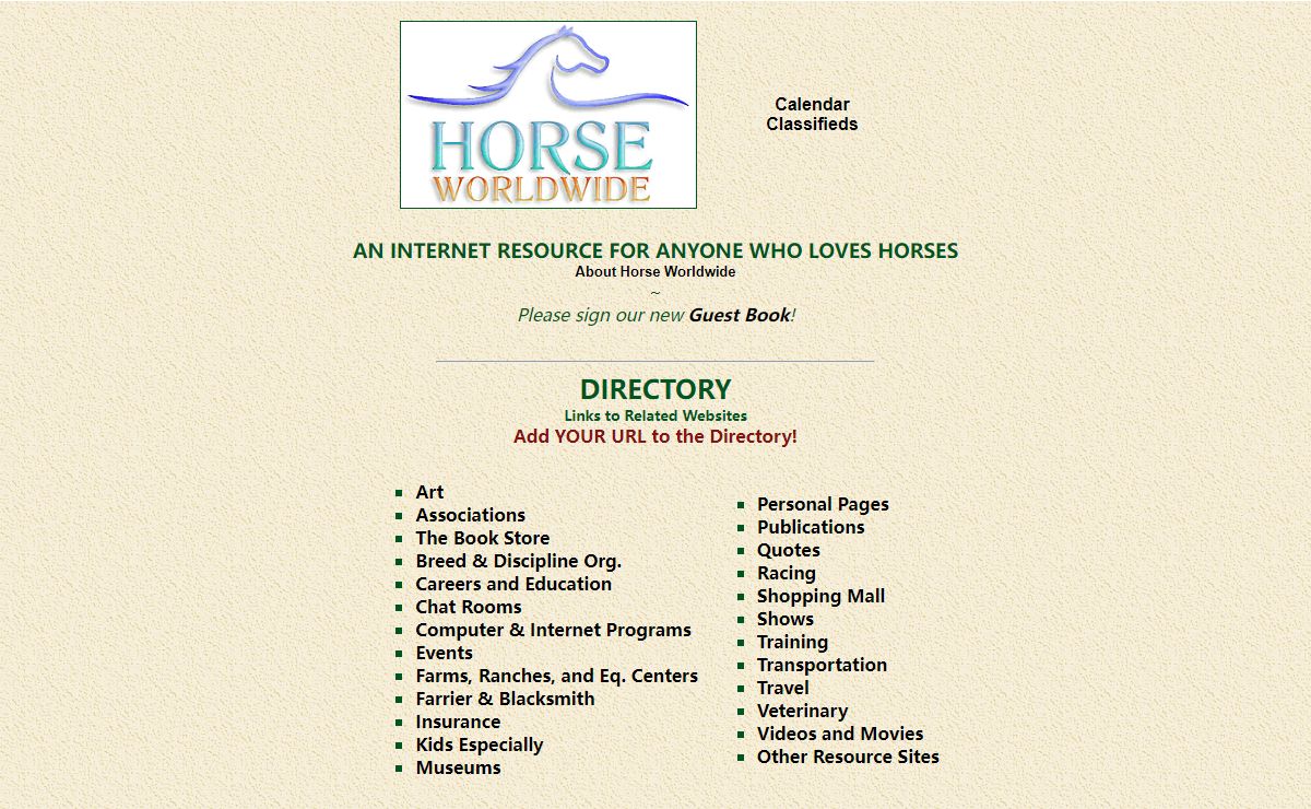 Horse Worldwide ~ The Resource for Horse Enthusiasts
