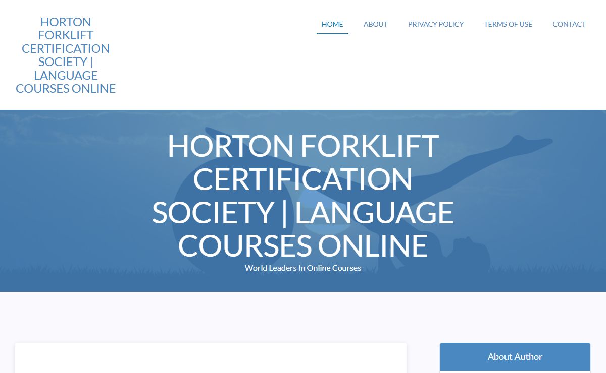 Horton Forklift Certification Society | Language Courses Online - World Leaders In Online Courses
