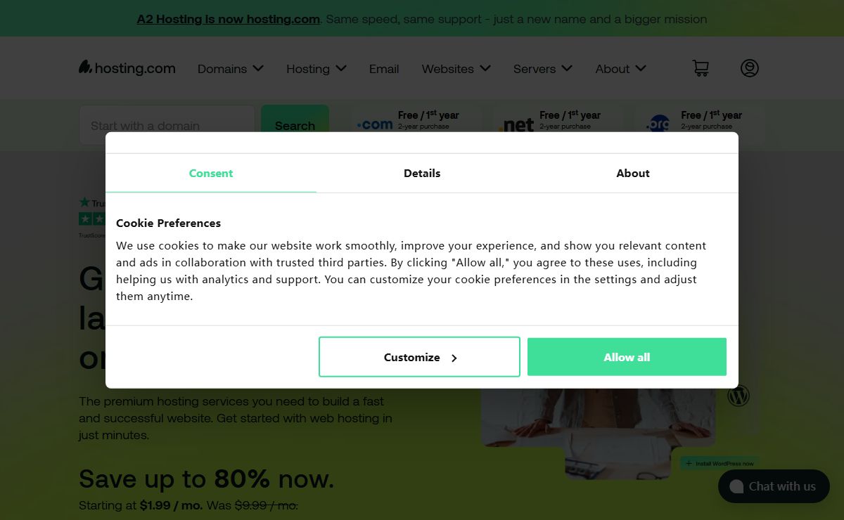 The Best Web Hosting Services at 20x Speeds | hosting.com