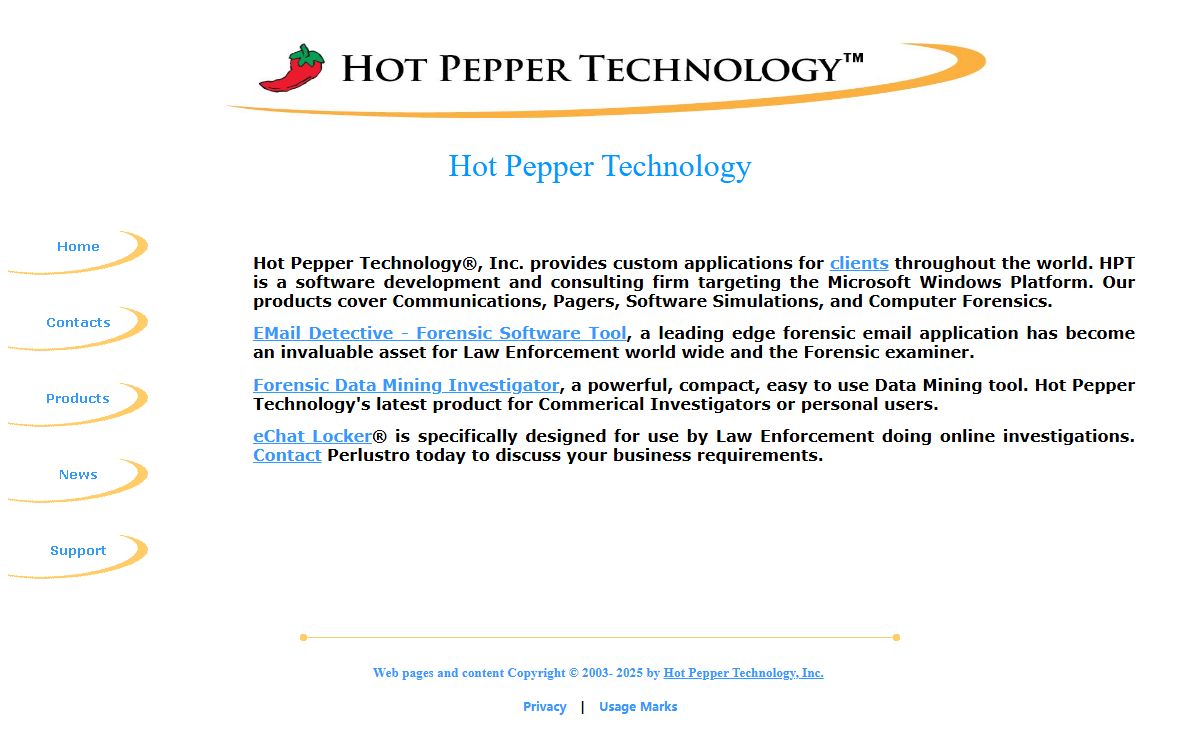 Forensic Software America Online email recovery, Internet Evidence Recovery, PhotoDNA, Mozilla Thunderbird email, MBox email, Data Mining, Iridium Pager, GigaTribe Chat Parser by Hot Pepper Technology™