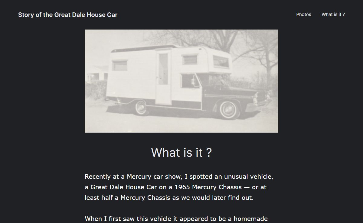 Story of the Great Dale House Car - What is it?