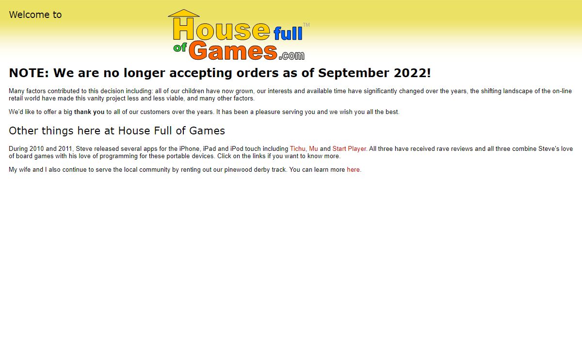 House Full of Games - Fantastic board games at fantastic prices!