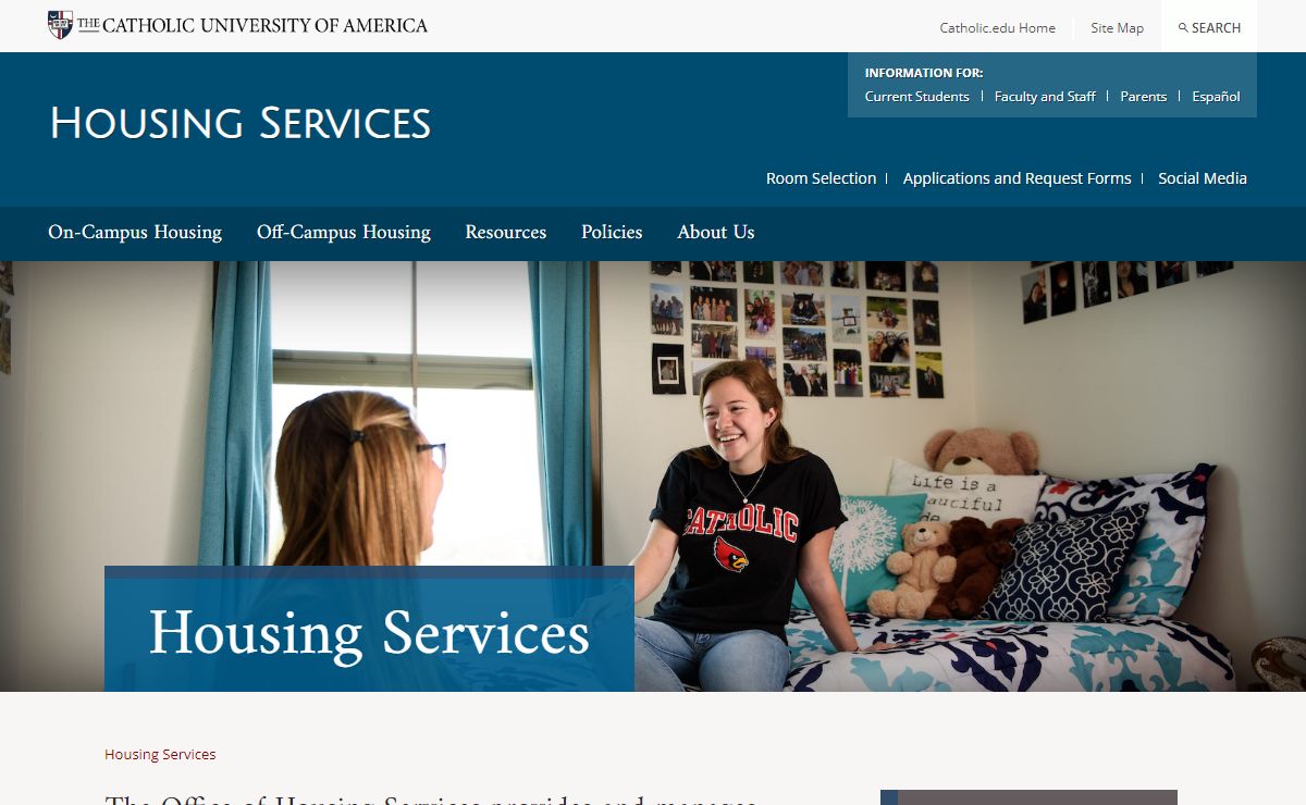 Housing Services - Student Affairs - Catholic University of America | CUA