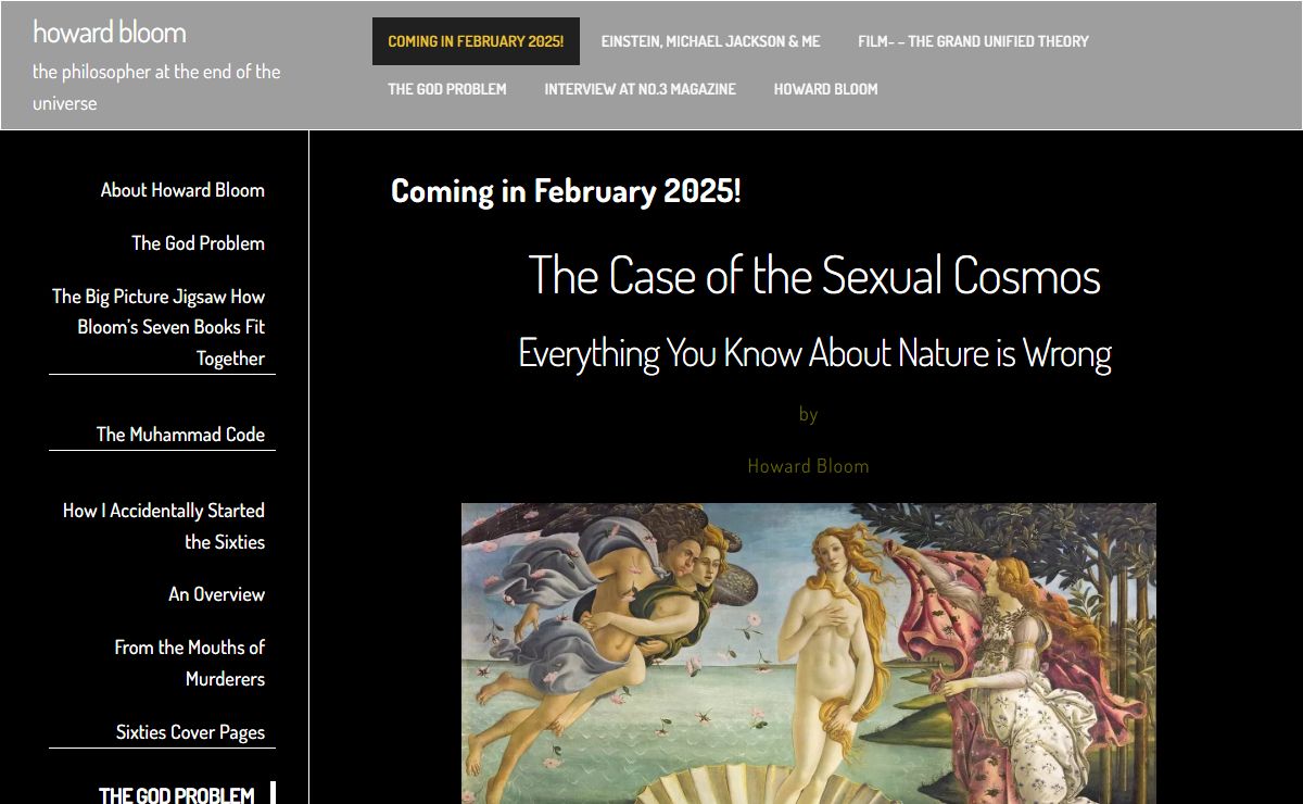 The Case for the Seual Cosmos | howard bloom