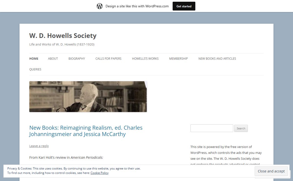 W. D. Howells Society | Life and Works of W. D. Howells (1837-1920)