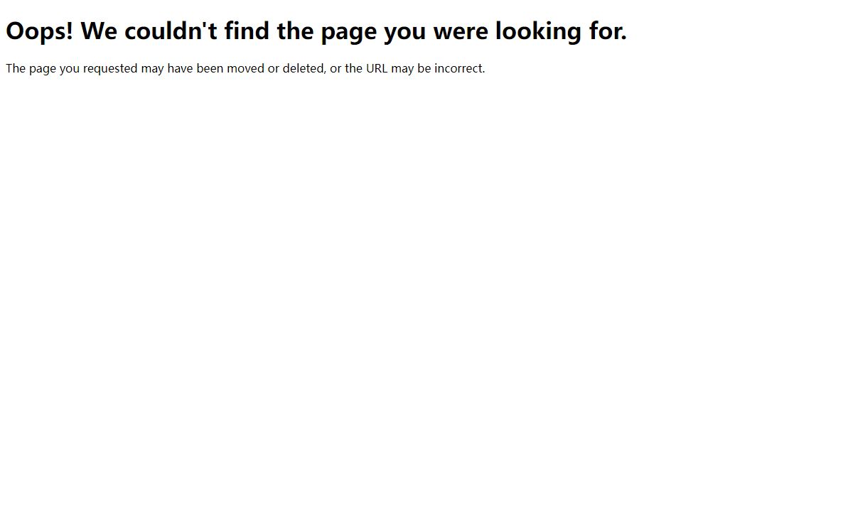 404 - Page Not Found