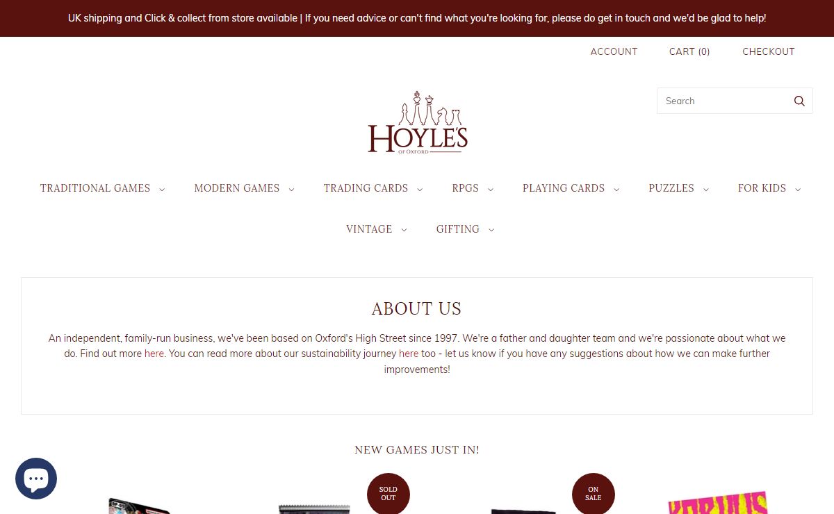 Hoyle's of Oxford | Traditional and vintage games, puzzles and cards
