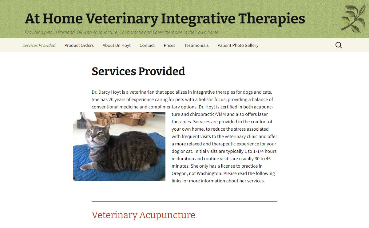 At Home Veterinary Integrative Therapies | Providing pets in Portland, OR with Acupuncture, Chiropractic and Laser therapies in their own home