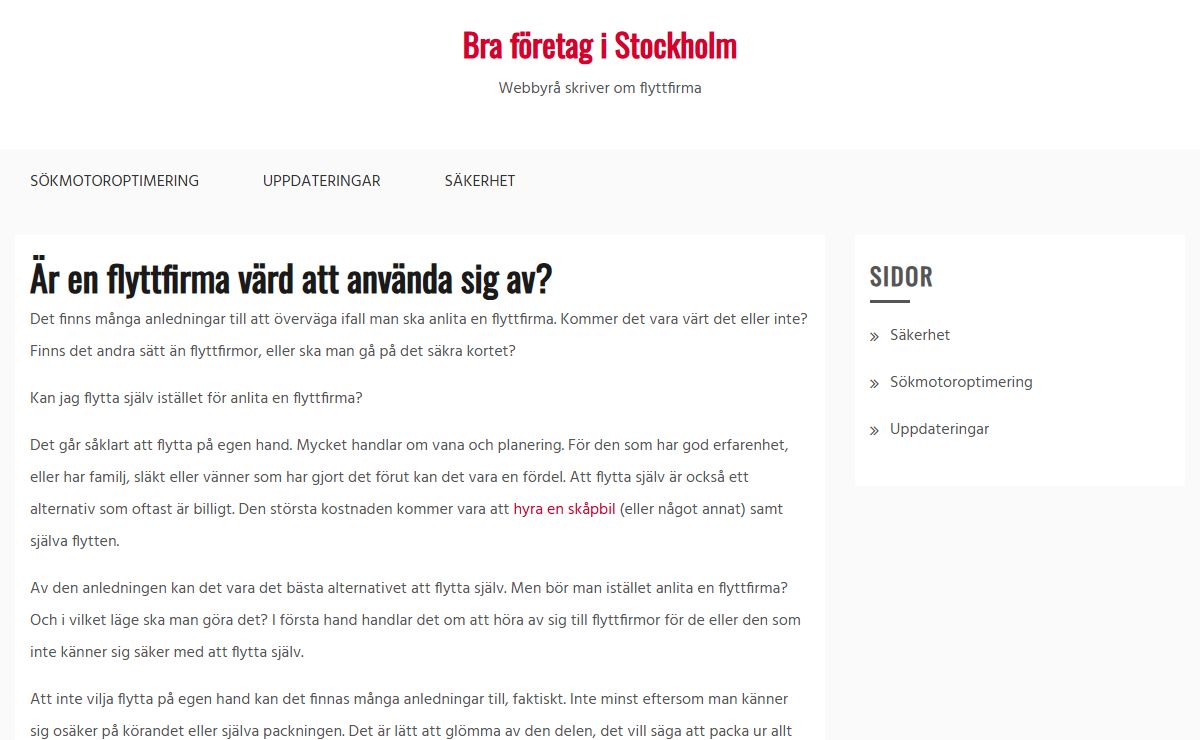 Bäst elektriker i Stockholm | Webbyrå skriver om flyttfirma | Info