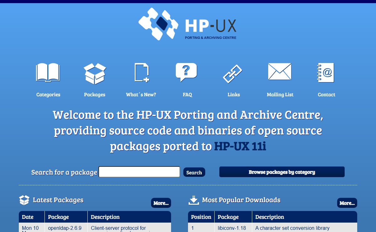 HP-UX Porting and Archive Centre | Home