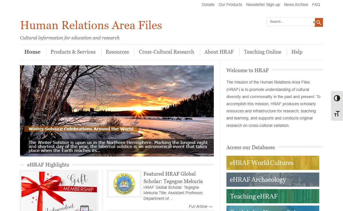 Human Relations Area Files | Cultural information for education and research