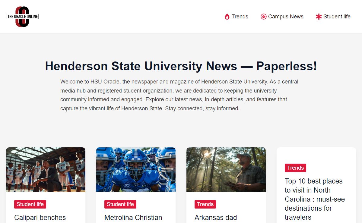 Oracle Online – Henderson State University News — Paperless!