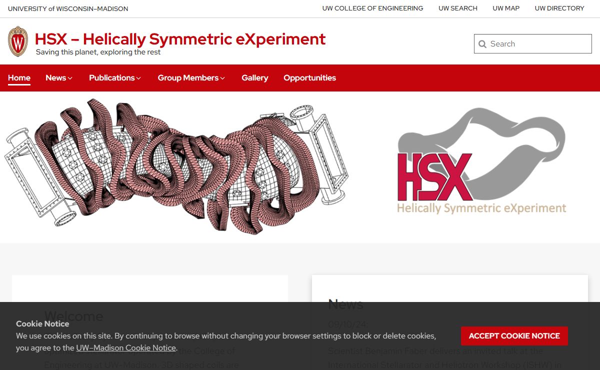 HSX – Helically Symmetric eXperiment – Saving this planet, exploring the rest – UW–Madison