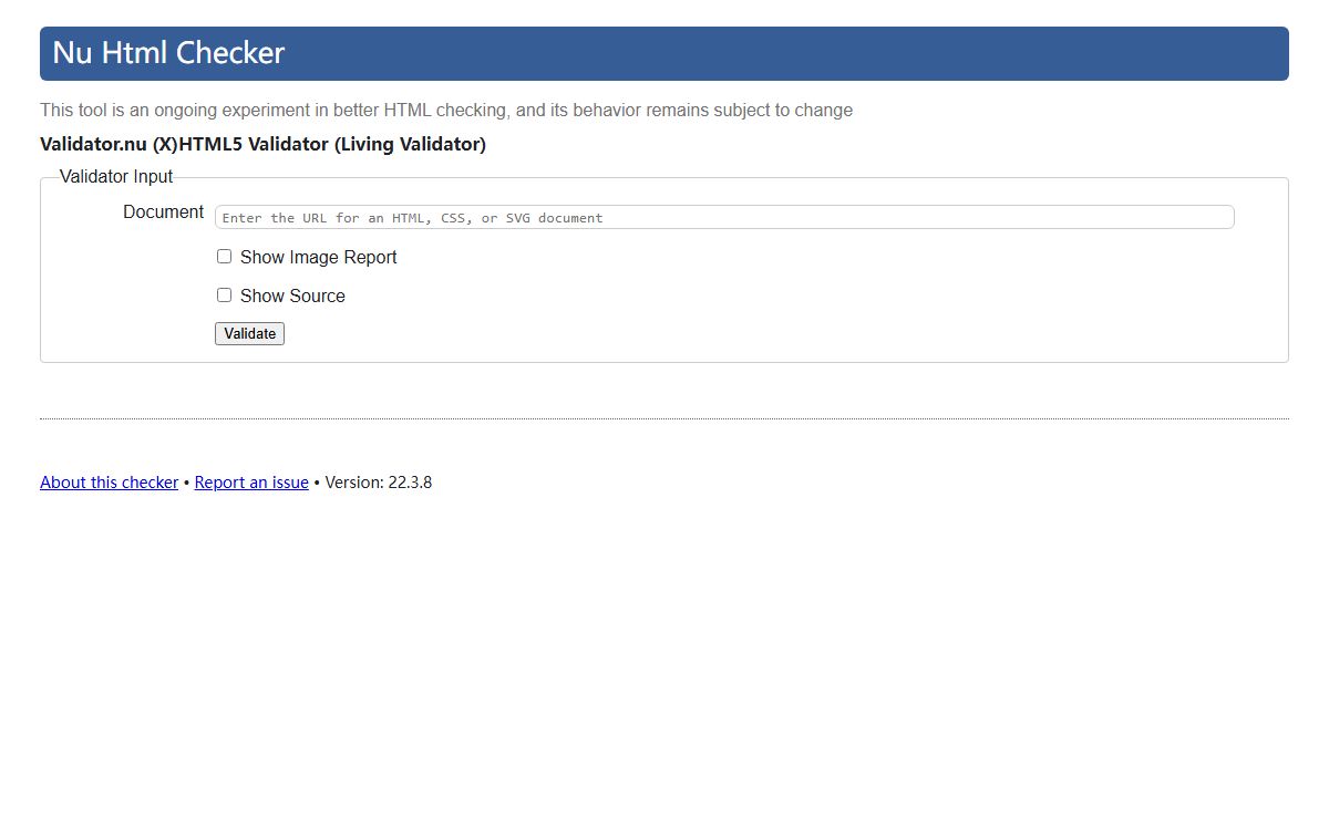 Validator.nu (X)HTML5 Validator - Nu Html Checker