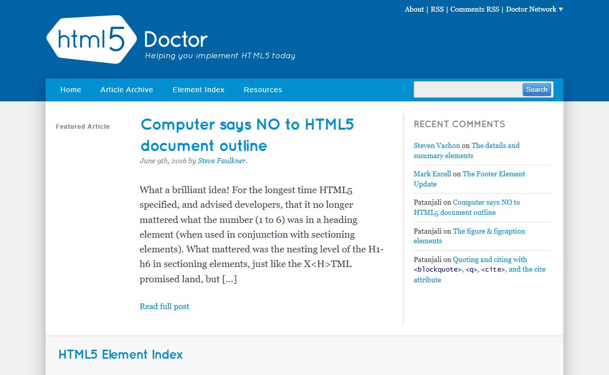 HTML5 Doctor, helping you implement HTML5 today
