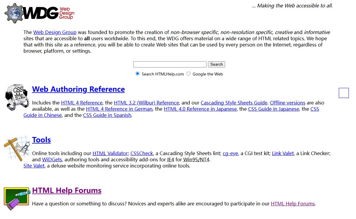HTML Help by The Web Design Group