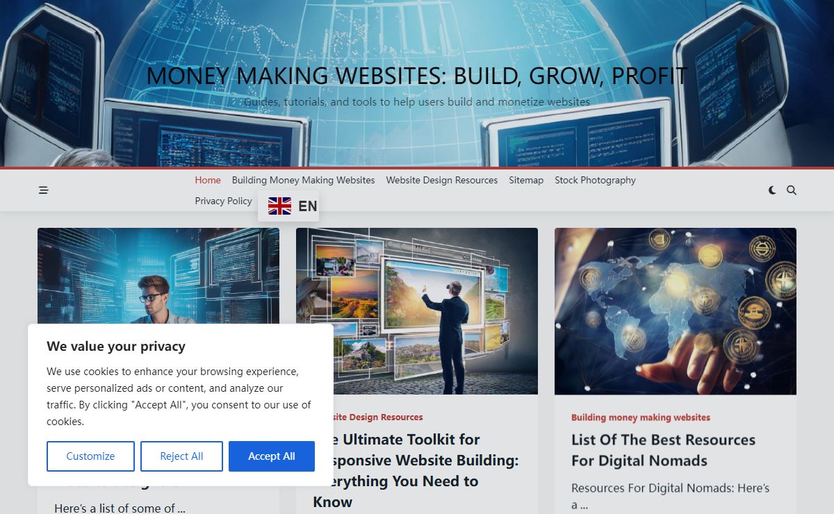 Money Making Websites: Build, Grow, Profit - Guides, tutorials, and tools to help users build and monetize websites