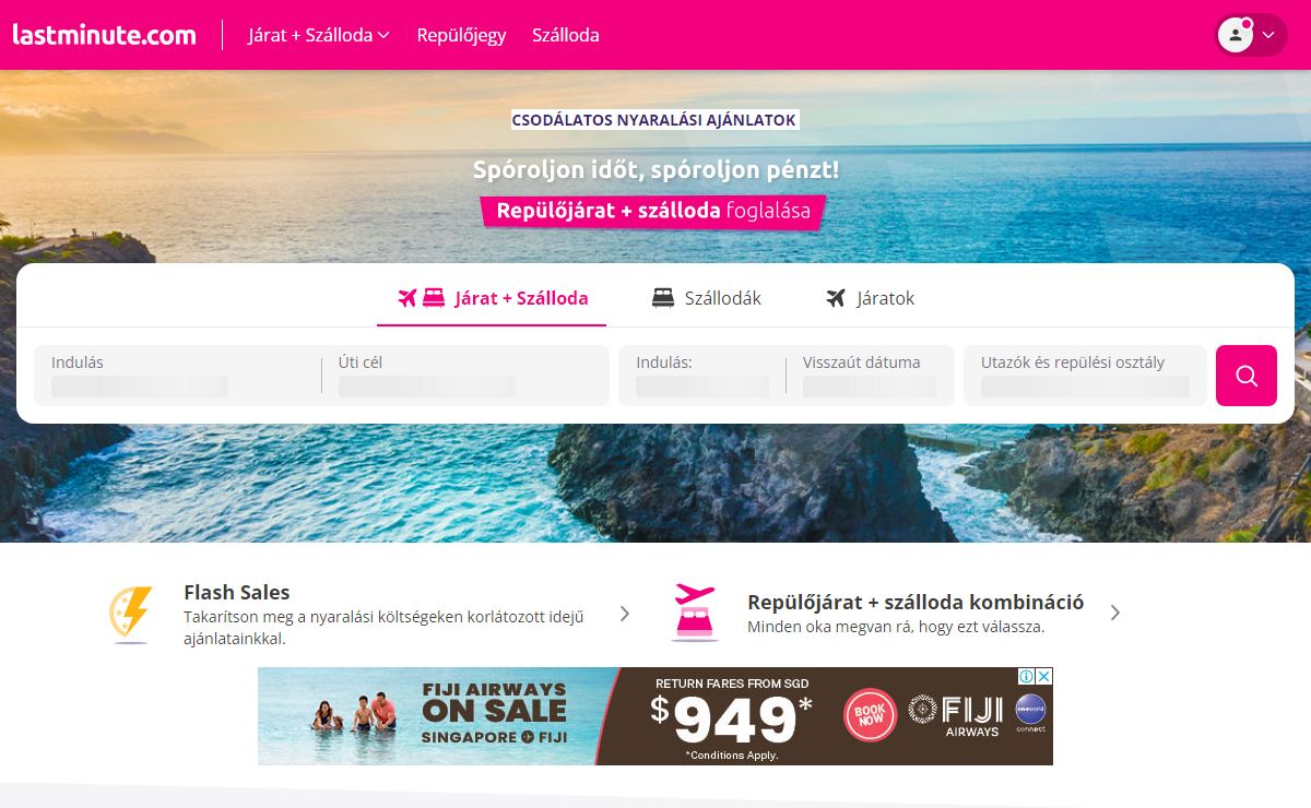 Foglaljon Olcsó Nyaralásokat, Repülőjáratokat, Hoteleket és Városlátogatásokat | lastminute.com | lastminute.com