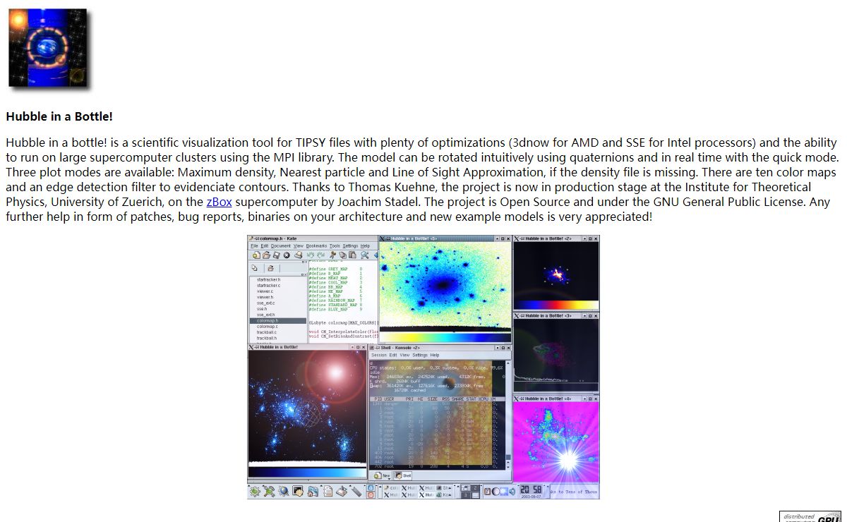 Hubble in a Bottle! - a High-Performance Parallel Visualization Tool for Beowulf Clusters