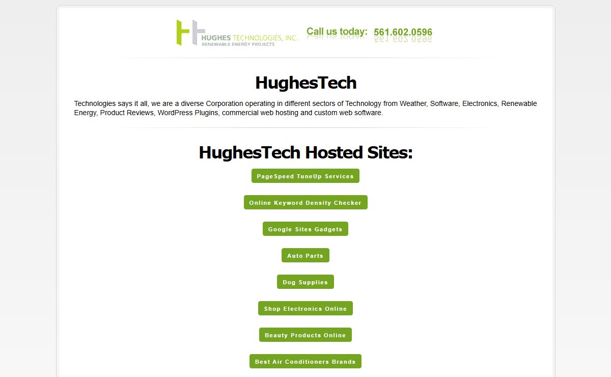 HughesTech - Renewable Stored Energy (RSE) Products - Diverse Technologies