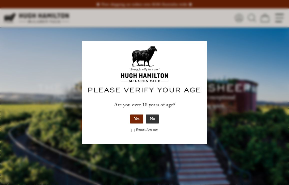 Age Verification - Hugh Hamilton Wines