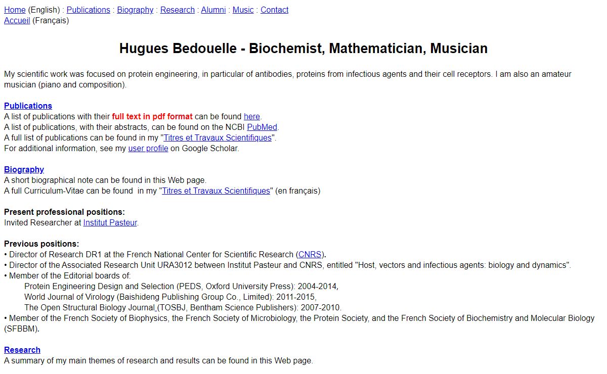 Hugues Bedouelle - Biochemist, Mathematician, Musician