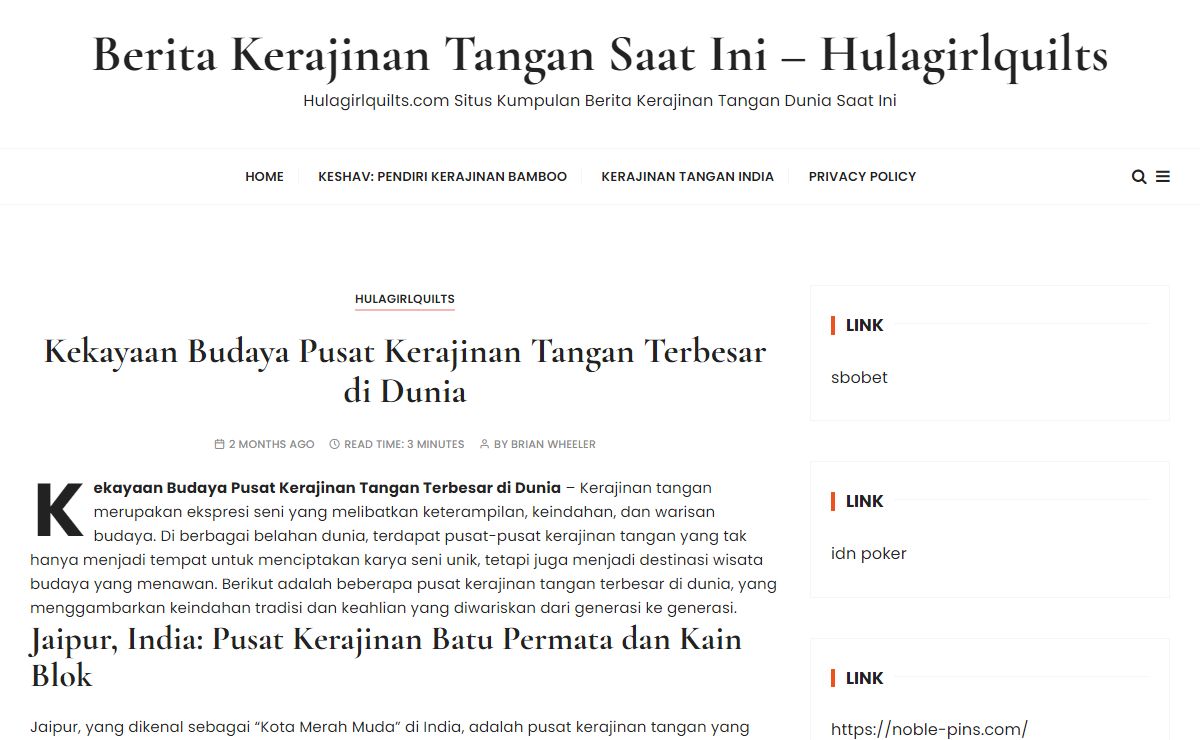 Berita Kerajinan Tangan Saat Ini - Hulagirlquilts