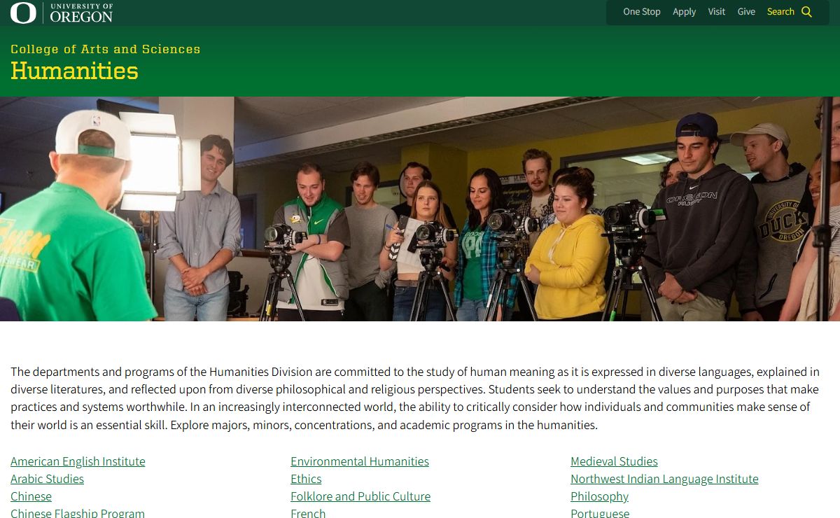 Humanities | University of Oregon
