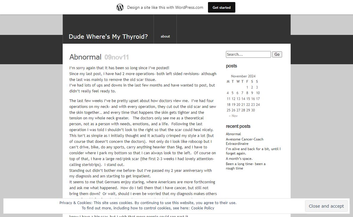 Dude Where's My Thyroid? | One Woman's Thyroid Cancer Journey