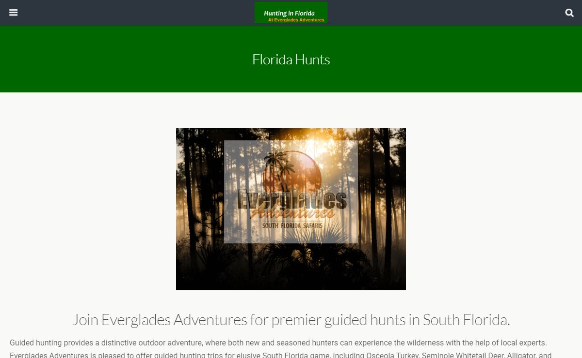 Hunting in Florida - South Florida Deer, Turkey and Hog guided Hunts with room and board. Offering quality hunts for over 30 years